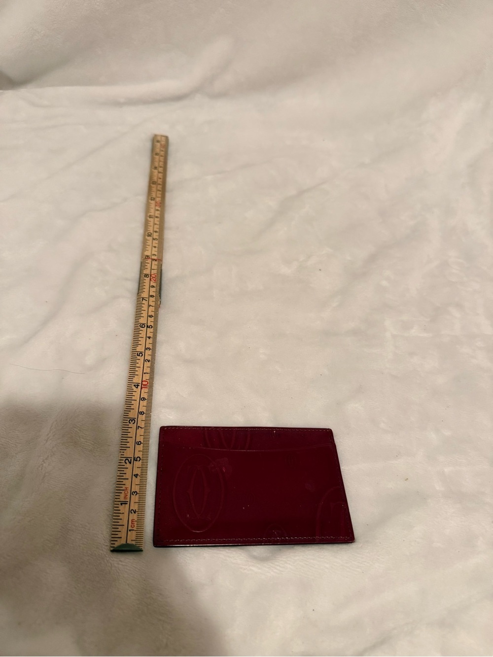 Cartier "Happy Birthday" Card Holder in Burgundy/red Patent Leather - Picture 9 of 13